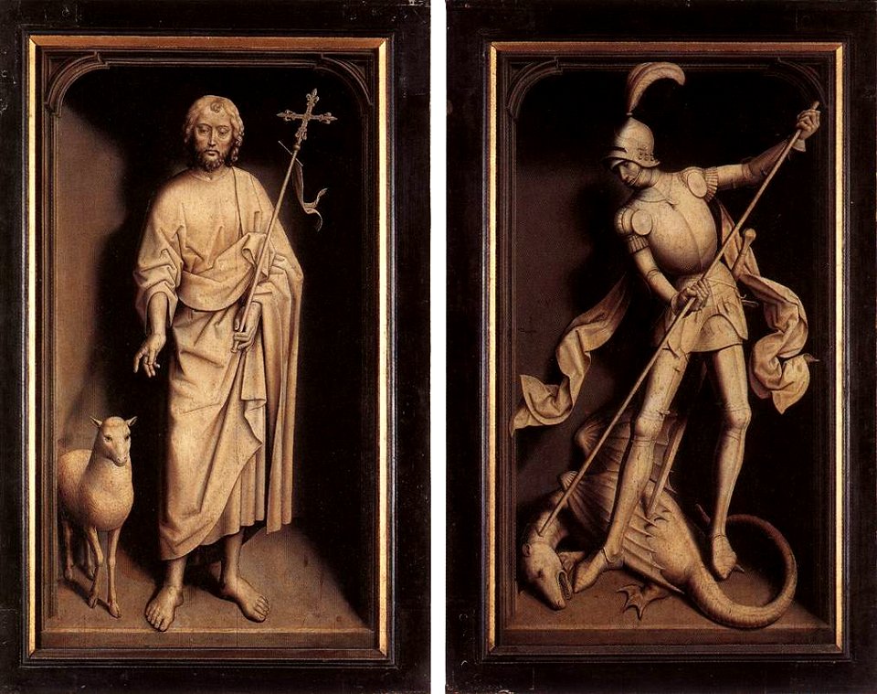 Hans Memling - Triptych of the Family Moreel (closed) - WGA14933