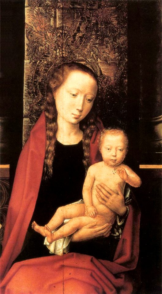Hans Memling - Virgin and Child Enthroned (detail) - WGA14915