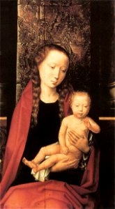 Hans Memling - Virgin and Child Enthroned (detail) - WGA14915. Free illustration for personal and commercial use.