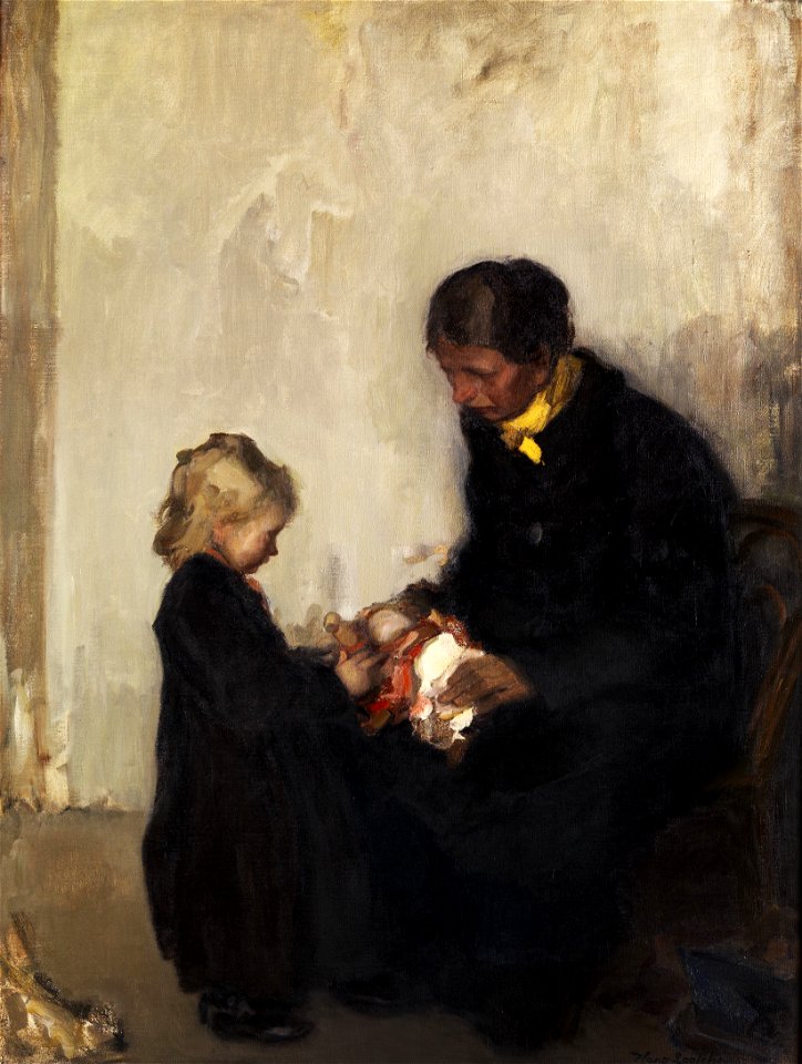 Hans Looschen Mutter mit Kind und Puppe