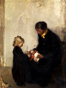 Hans Looschen Mutter mit Kind und Puppe