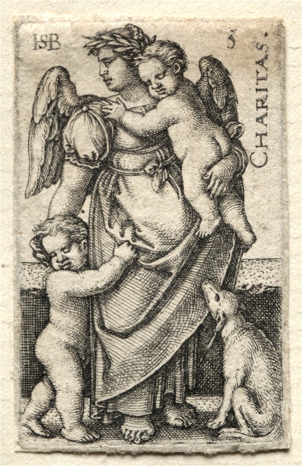 Hans Sebald Beham (German, 1500-1550) - The Knowledge of God and the Seven Cardinal Virtues, Charity - Charitas - 1950.471.3 - Cleveland Museum of Art