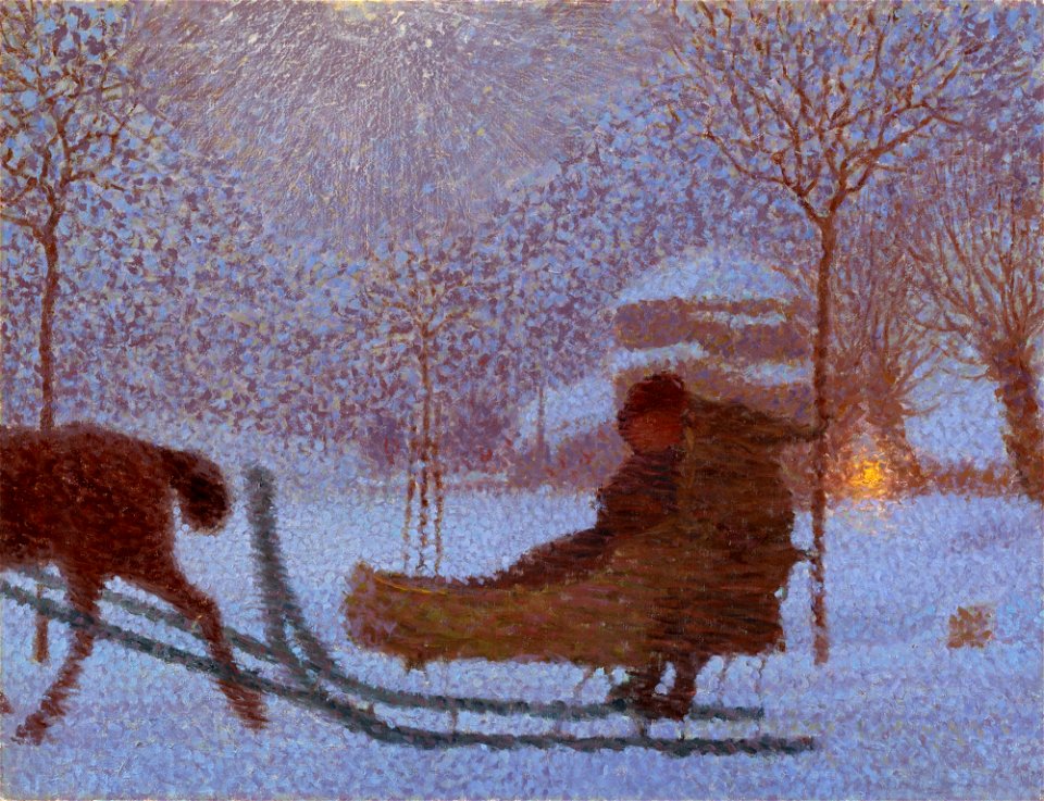 Hans Olde sen. - Winterlandschaft mit Schlitten - G 15159 - Lenbachhaus