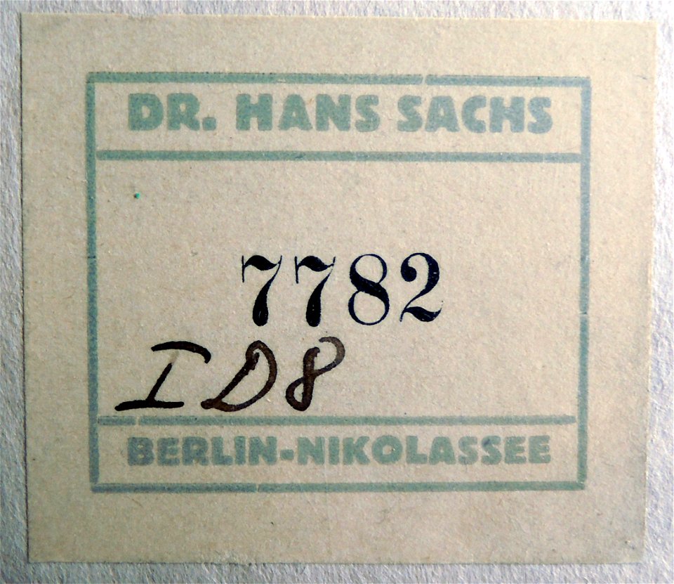 Hans Sachs label -7782, affixed to the Karen Zabel poster verso