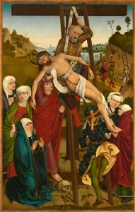 Hans Pleydenwurff - Hofer Altar, Kreuzabnahme Christi (Rückseite, Geburt Christi) - 664 - Bavarian State Painting Collections