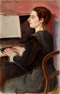 Hans von Faber du Faur Dame am Klavier