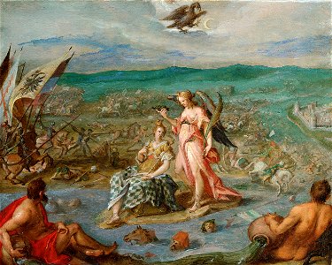 Hans von Aachen - Allegory of the Battle of Sisak. Free illustration for personal and commercial use.