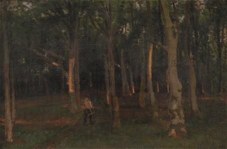 Hans Smidth - Skov ved solnedgang - KMS3209 - Statens Museum for Kunst