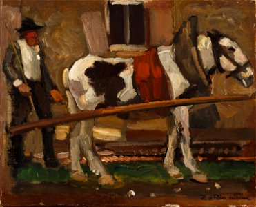 Hans von Faber du Faur Bauer mit Schecken