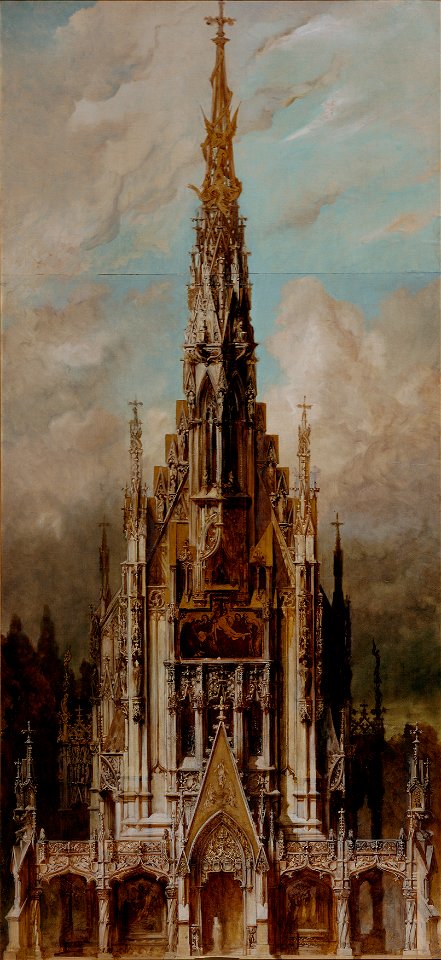 Hans Makart - Gotische Grabkirche St. Michael, Turmfassade - 1127 - Österreichische Galerie Belvedere