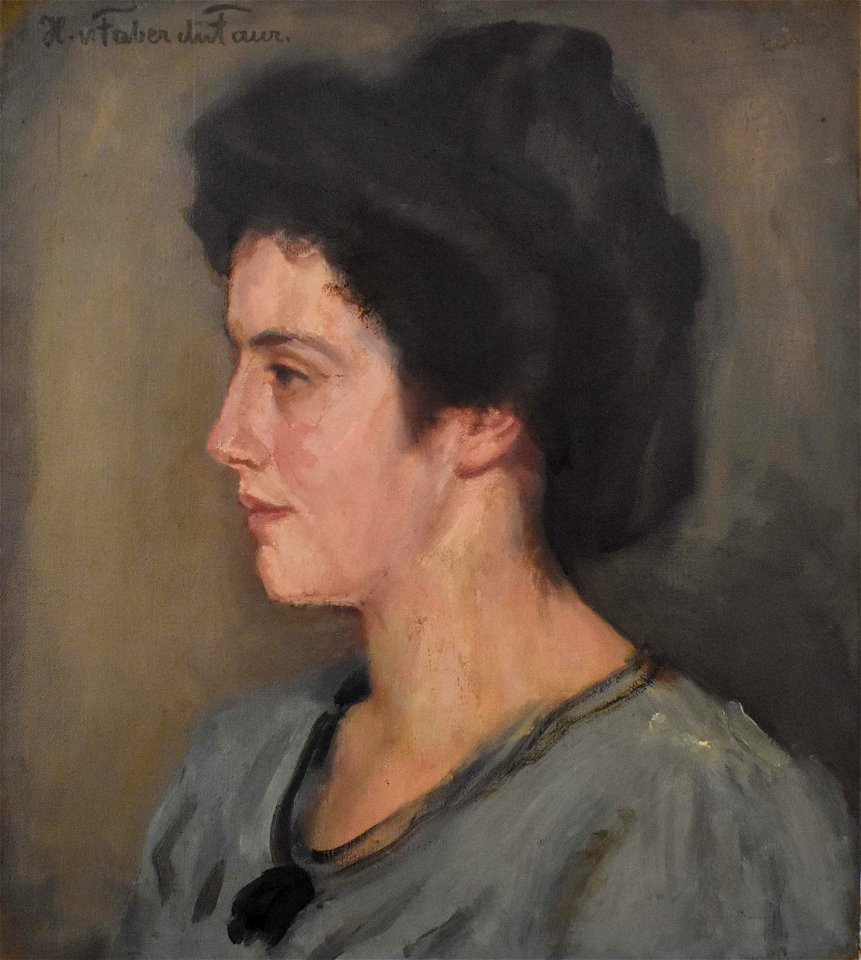 Hans von Faber du Faur Damenportrait im Profil von links 133