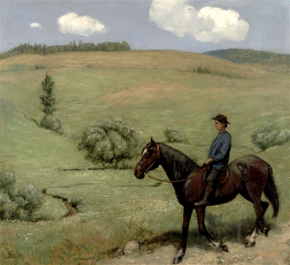 Hans Thoma - Reiter in einer Landschaft