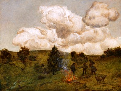Hans Thoma Herbstfeuer c1880
