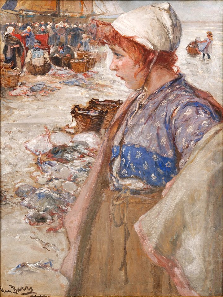 Hans von Bartels Holländisches Fischermädchen am Strand