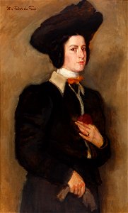 Hans von Faber du Faur Dame in Pelzjacke