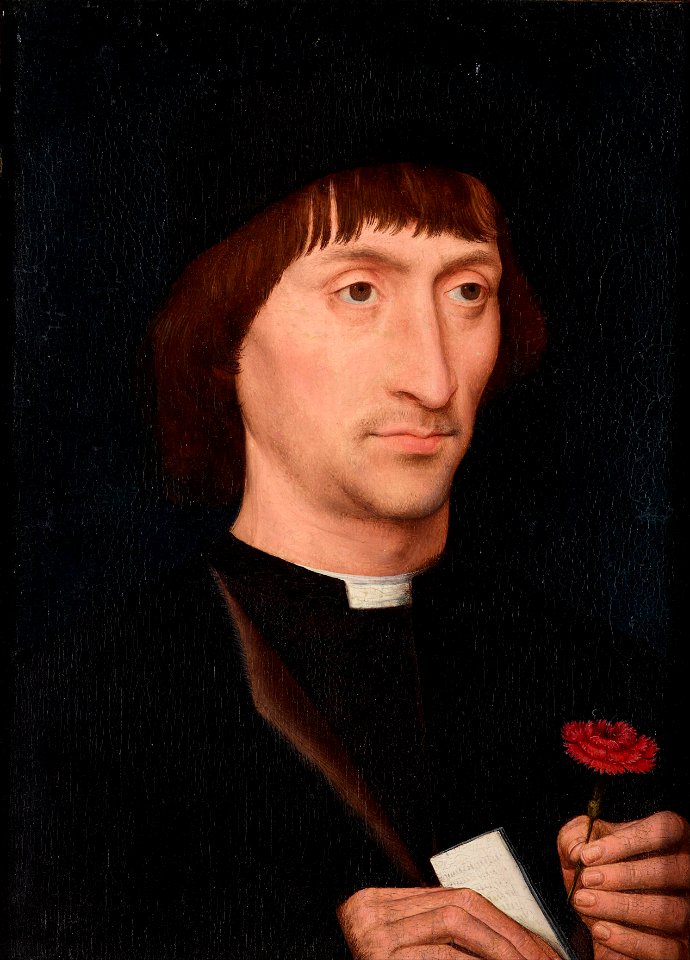 Hans Memling - Portrait of a Man with a Pink - Google Art Project