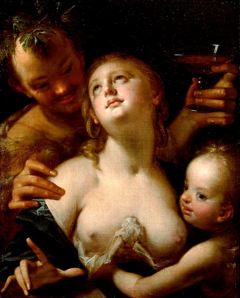 Hans von Aachen - Bacchus, Venus and Amor