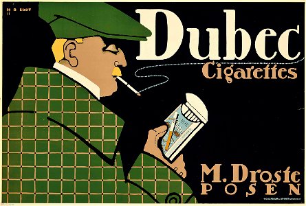 Hans Rudi Erdt - Dubec Cigarettes. Free illustration for personal and commercial use.