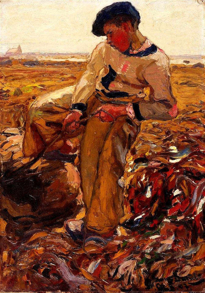 Hans von Bartels Bauernjunge auf dem Feld 1907