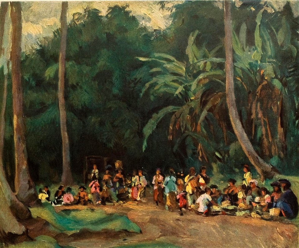 Hans von Hayek - Straßenmarkt auf Sumatra