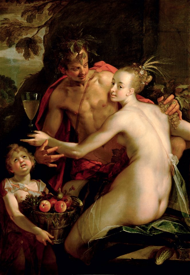 Hans von Aachen, , Kunsthistorisches Museum Wien, Gemäldegalerie - Bacchus, Ceres und Amor - GG 1098 - Kunsthistorisches Museum