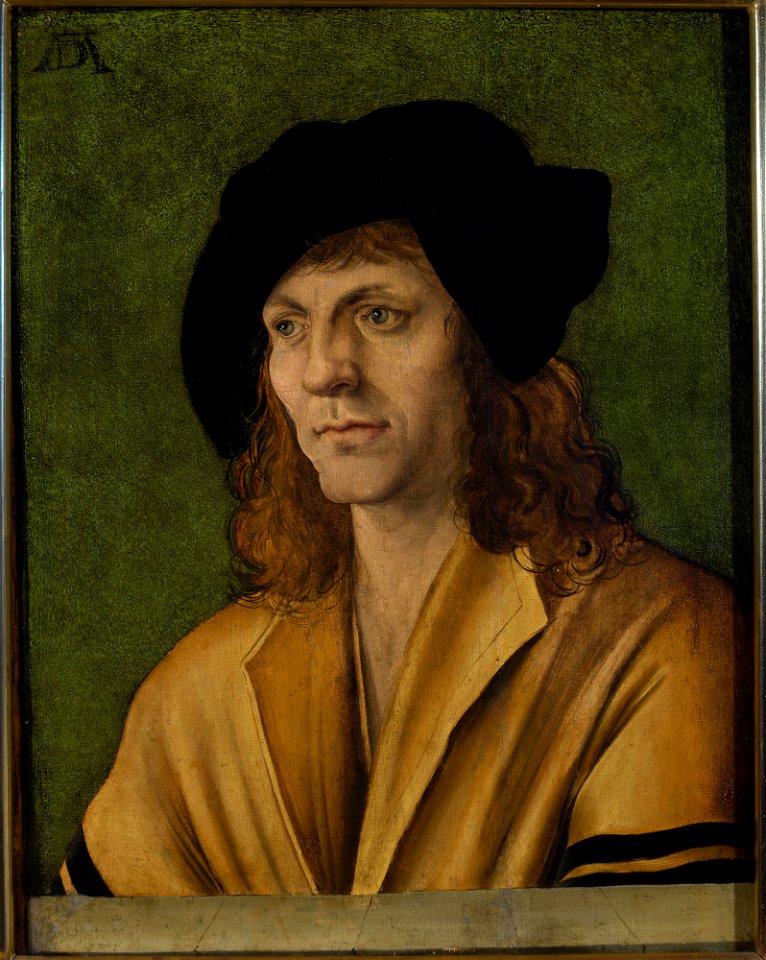 Hans Schäufelein - Portrait of a man in a yellow jacket - M.Ob.297 MNW - National Museum in Warsaw