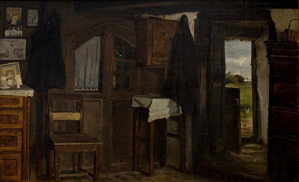 Hans Smidth - Interiør fra et bondehus - KMS4174 - Statens Museum for Kunst