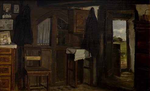 Hans Smidth - Interiør fra et bondehus - KMS4174 - Statens Museum for Kunst