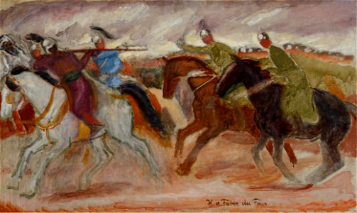 Hans von Faber du Faur Pferde mit Soldaten