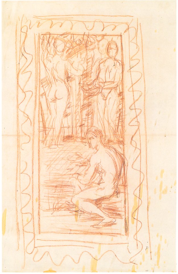 Hans von Marées - Studie für Hochbild mit drei Gestalten