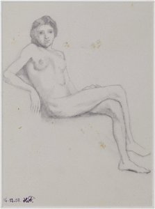 Hans von Faber du Faur Sitzender Mädchenakt 1908-12-16