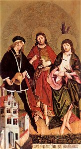 Hans Strigel (II) - Sts Florian, John the Baptist and Sebastian - WGA21890. Free illustration for personal and commercial use.