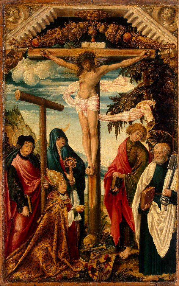 Hans Wertinger - Crucifixion with Saints and Donor - WGA25546