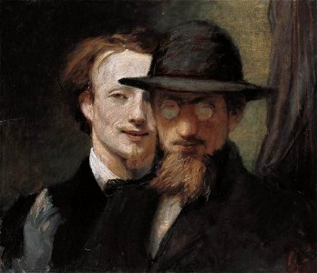 Hans von Marées - Double Portrait of Marées and Lenbach - WGA14059