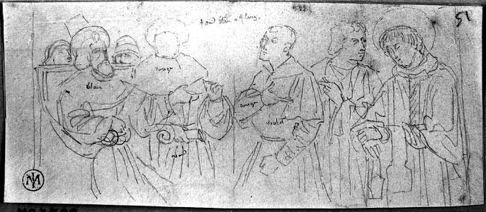 Ingres - MI.867.4035, Un religieux conduit par des accusateurs