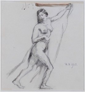 Hans von Faber du Faur Schreitender weiblicher Akt 1910-04-07