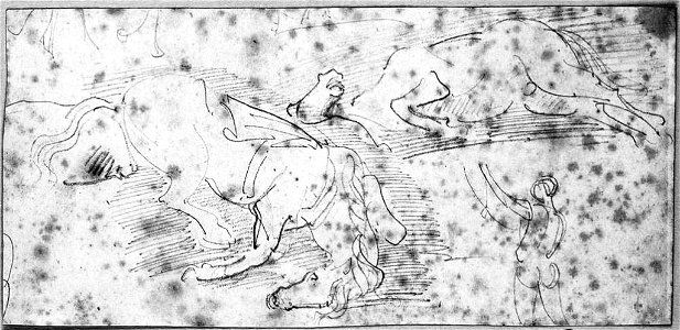 Ingres - MI.867.3850, Croquis de deux chevaux morts