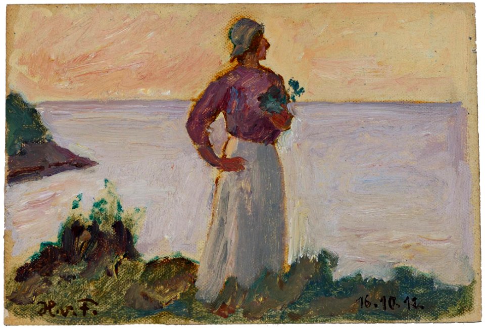 Hans von Faber du Faur Damenportrait im Freien 1912