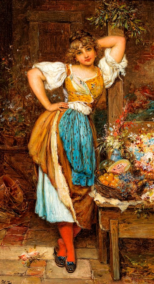 Hans Zatzka - A Venetian Flower Seller