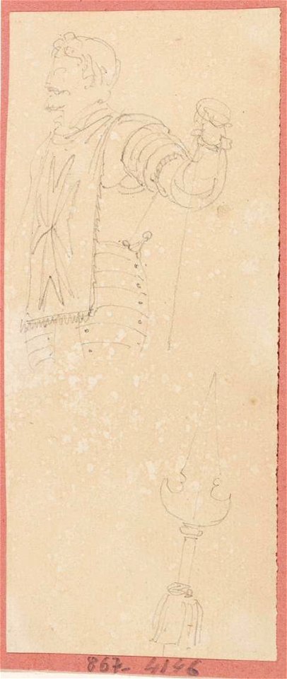 Ingres - MI.867.4146, Officier et l'extrémité d'une pertuisane