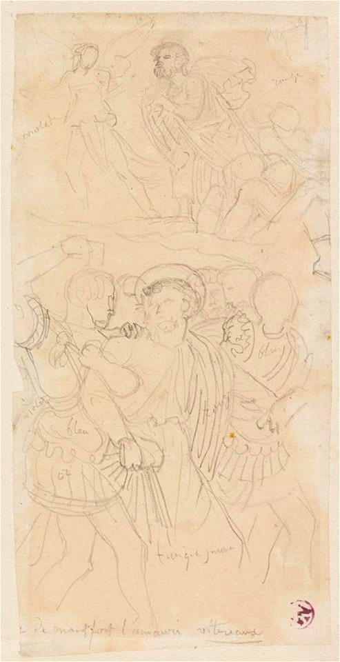 Ingres - MI.867.4203, Un ange conduisant un homme sortant de la foule