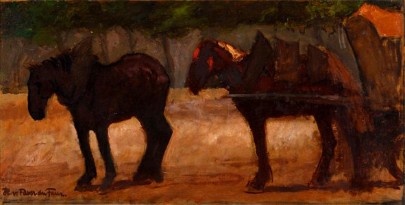 Hans von Faber du Faur Pferde auf der Straße