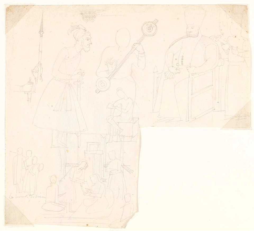 Ingres - MI.867.4123, Sultan persan, un musicien, d'autres personnages et scène