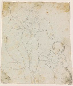 Ingres - MI.867.4217, Deux Amours enlacés et un enfant assis