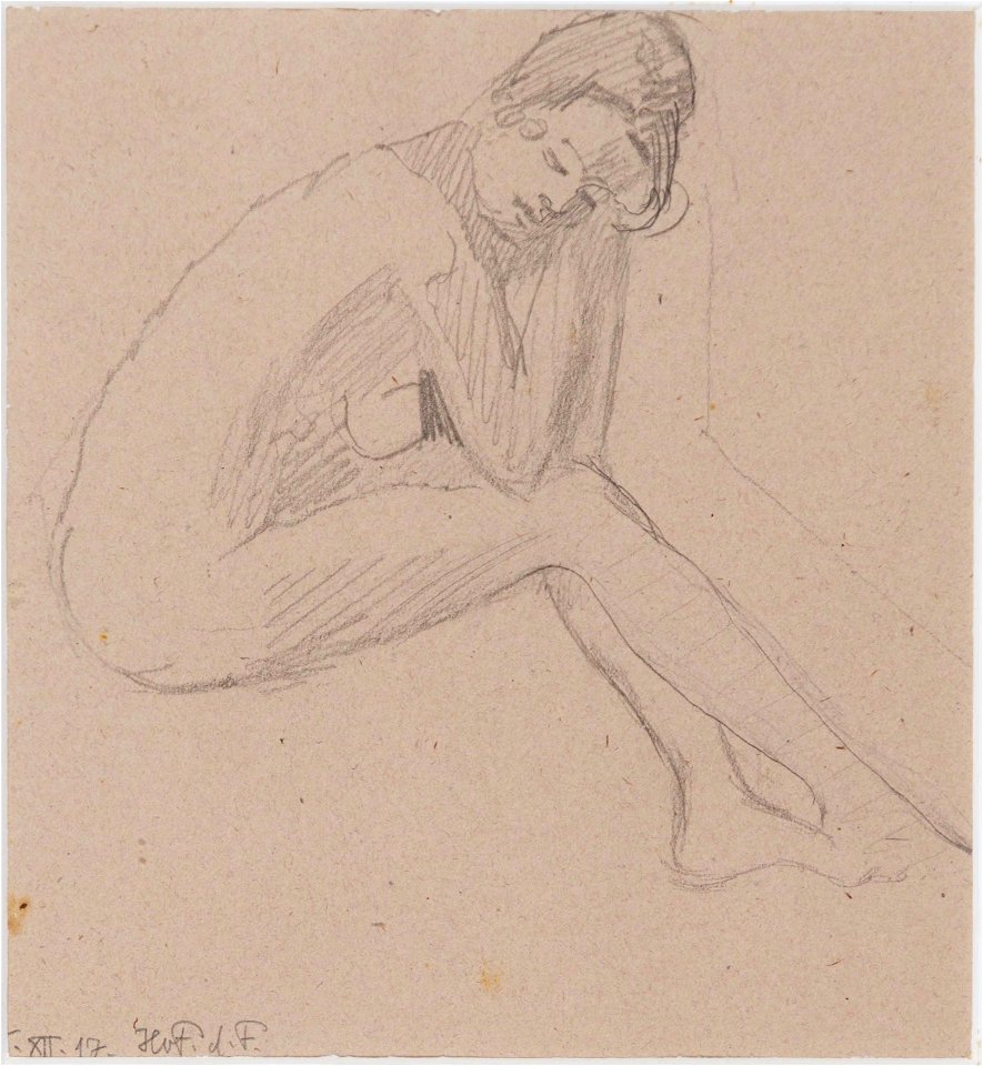 Hans von Faber du Faur Sitzender Mädchenakt 1917-12-15