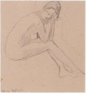 Hans von Faber du Faur Sitzender Mädchenakt 1917-12-15