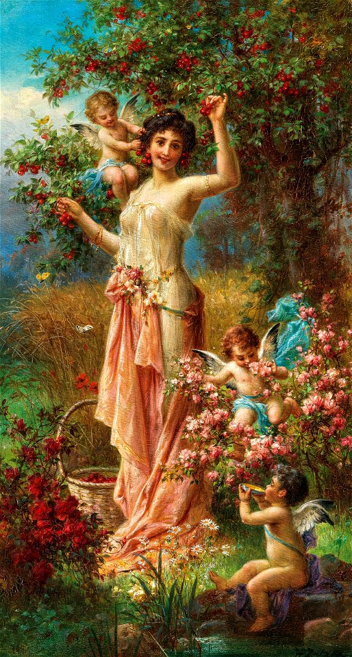 Hans Zatzka - An Allegory of Summer with Messengers of Love ...