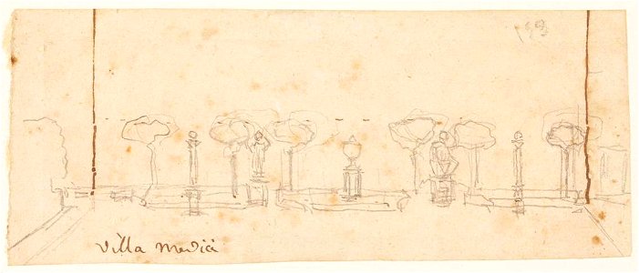 Ingres - MI.867.4435, Statues et colonnes