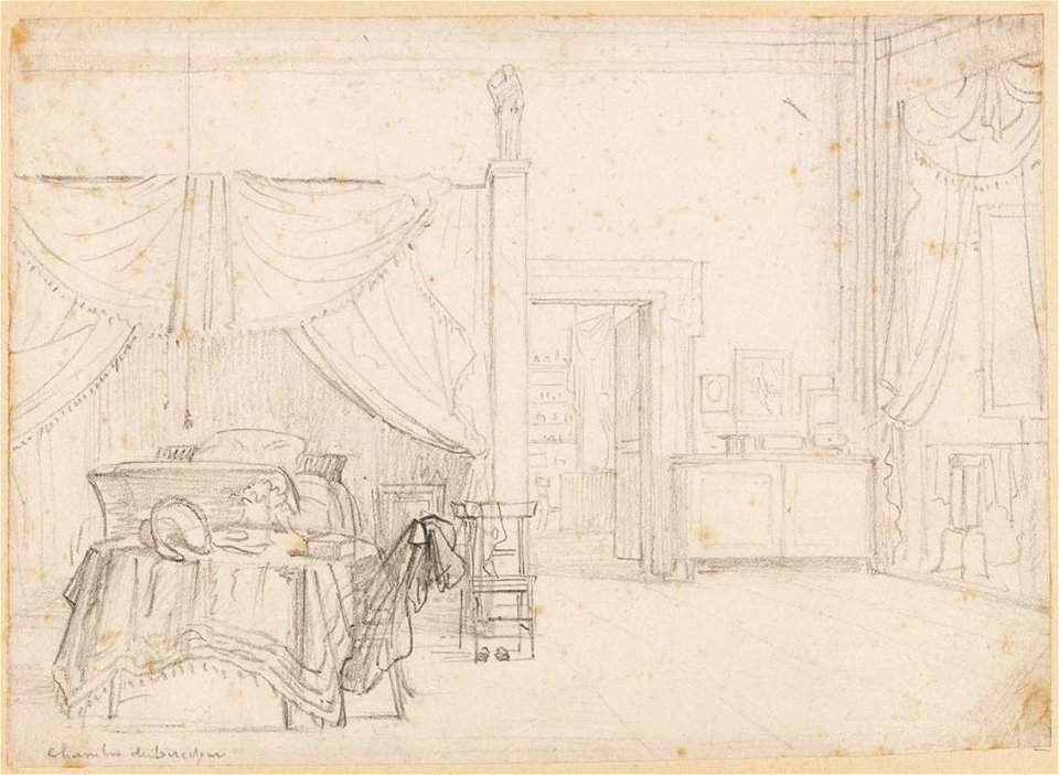 Ingres - MI.867.4444, Chambre à coucher d'Ingres à la villa Médicis