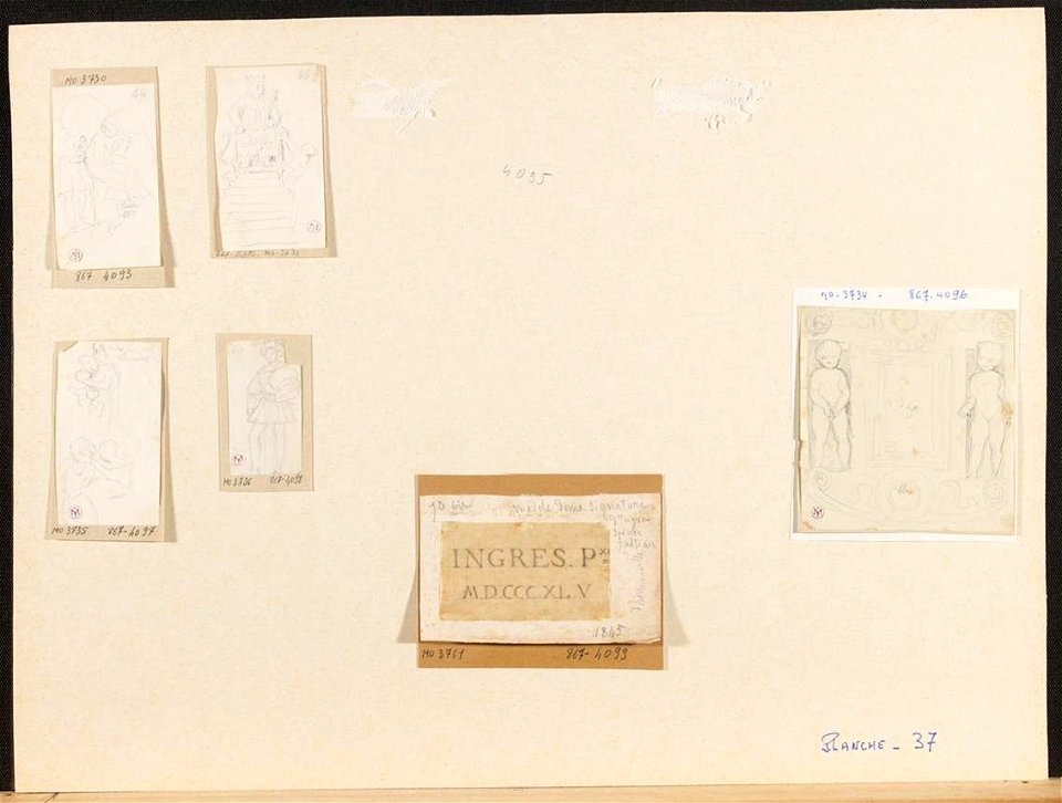 Ingres - MI.867.4093, Homme assis dessinant un petite figure